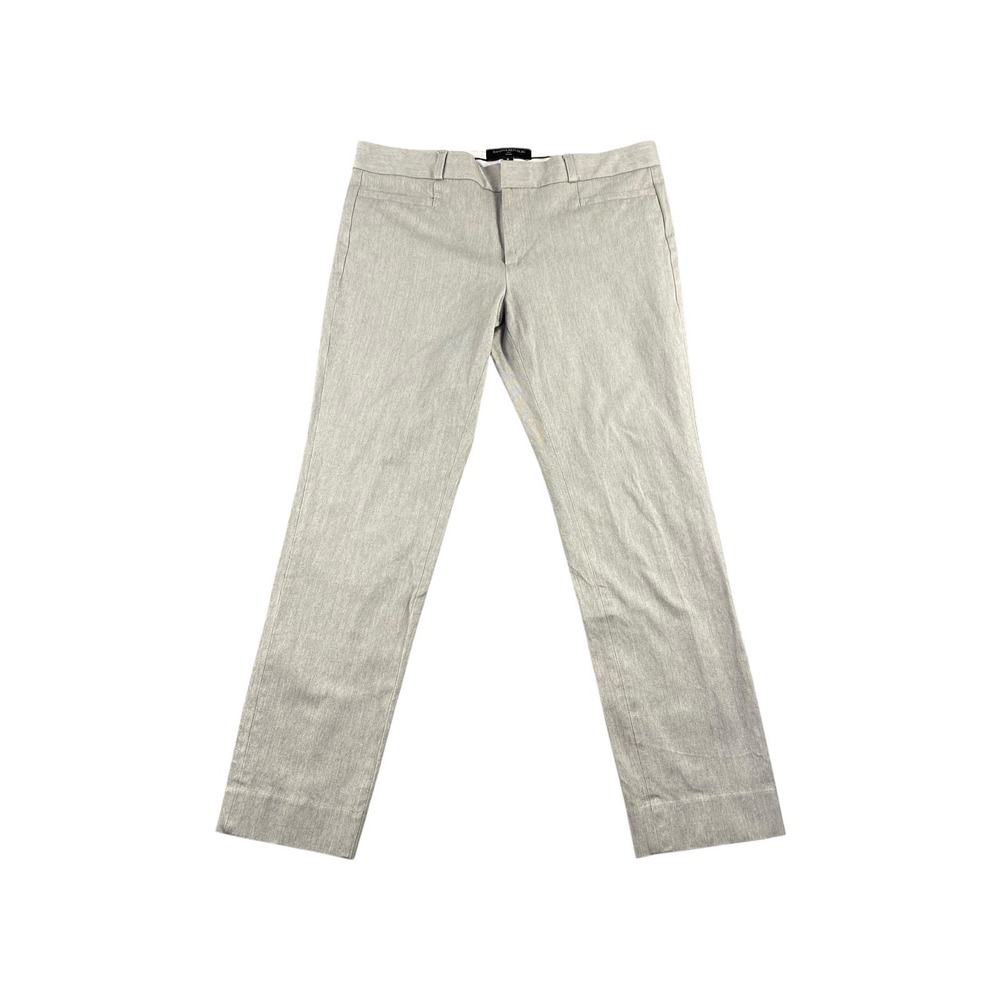 Banana Republic Sloan Pants Light Grey Herringbone Straight Leg Womens Size 6